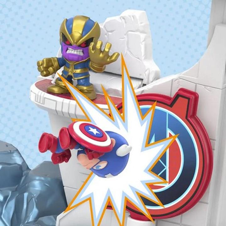 Produktbild Hasbro Stunt Squad Schmetter-Turm Spielset mit Captain America und Thanos