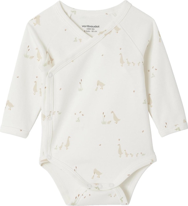 Actual product image Vertbaudet Bio-Kollektion: 2er-Pack Baby Wickelbodys mit langen Ärmeln (74)