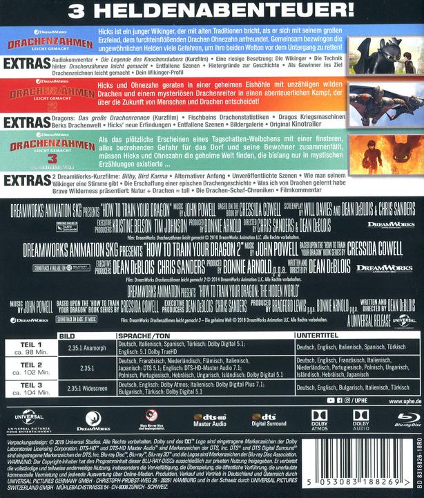 Actual product image Dragon Taming Made Easy 1 - 3 Movie Collection - Blu Ray (Blu-ray, German, French, Italian, English)