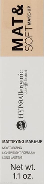 Actual product image Bell Cosmetics HypoAllergenic Mat&Soft Make-Up hypoallergenic mattifying fluid 02 Natural 30g (02 Natural)