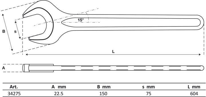 Actual product image BGS Single Open End Spanner DIN 894 75 mm (75 mm)
