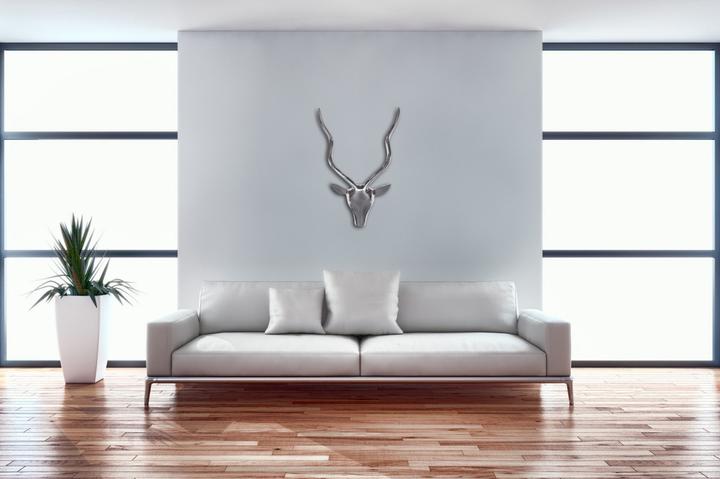 Actual product image FineBuy Wall decoration antlers aluminum silver