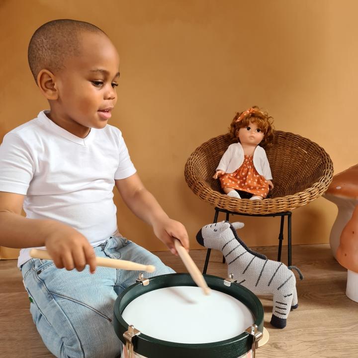 Actual product image Egmont Wooden drum with belt (English, French, German, Italian)