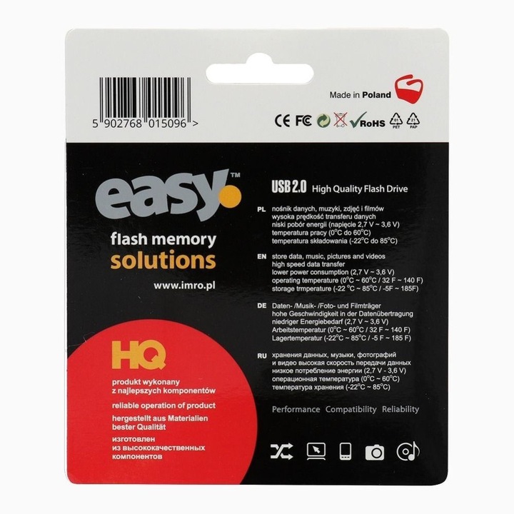 Productafbeelding IMRO Pendrive EASY / 64 GB (64 GB, USB 2.0, kleur bialy) (64 GB, USB-A, USB 2.0)