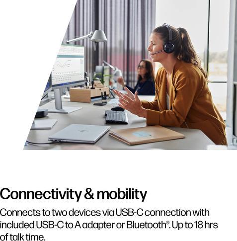 Actual product image Poly Voyager Focus 2 (Cable, Wireless, USB-C, Microsoft teams)