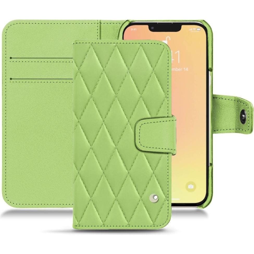 Noreve Lederschutzhülle Wallet (Apple iPhone 13 mini), Smartphone Hülle, Grün