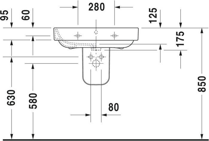 Produktbild Duravit Waschtisch Happy D.2 65 cm wei 2316650000 (500 mm, 650 mm)