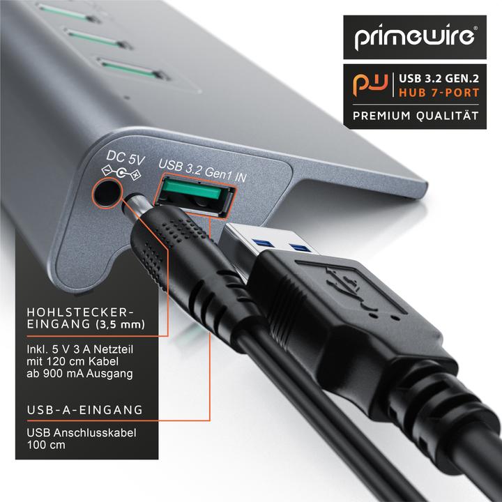 Actual product image Primewire Active Hub (USB-A, 7 ports)