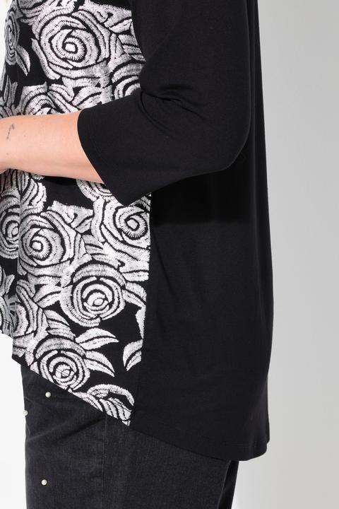 Produktbild Miamoda T-Shirt, A-Linie, silbernes Rosenmuster (48)