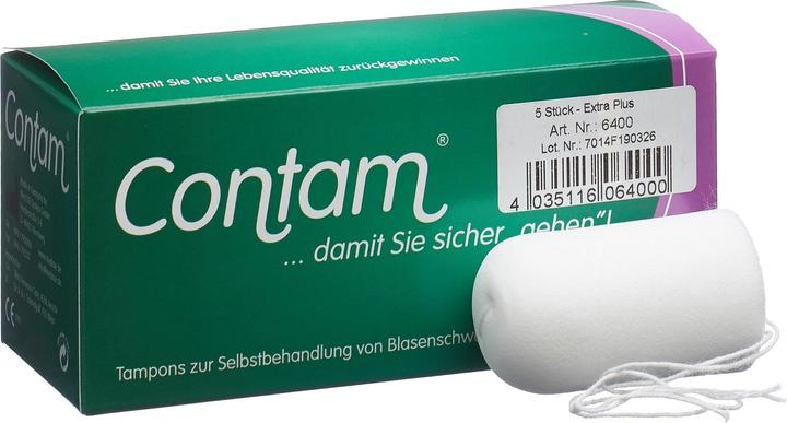 Actual product image Contam Vaginal Tampon 40mm Extra Plus (5 pcs) (5 x)