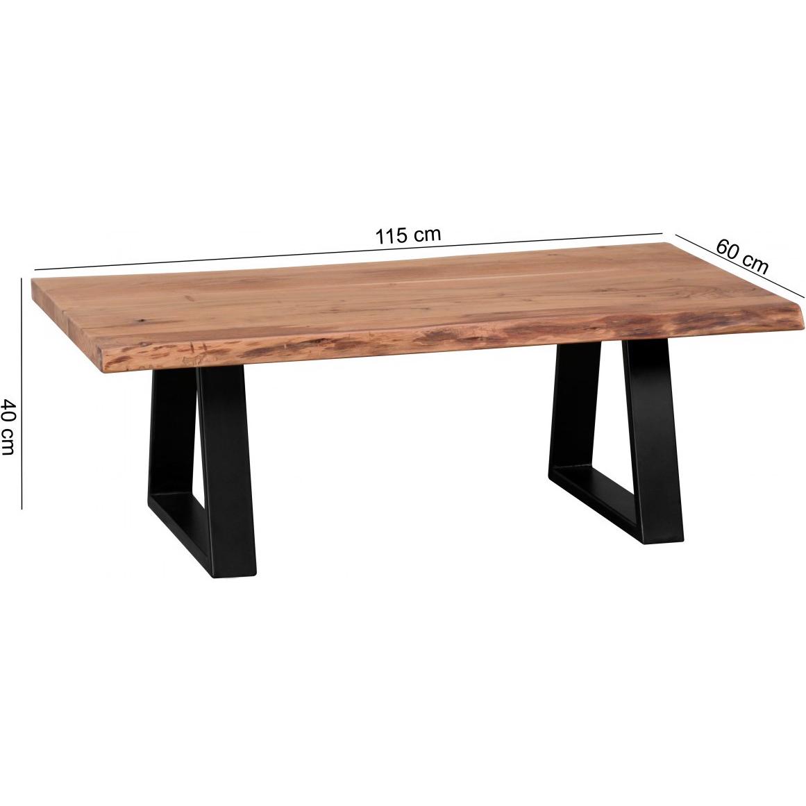 Thumbnail - FineBuy, Couchtisch + Beistelltisch, Couchtisch Massivholz Akazie Akazie (115 x 60 x 40 cm)