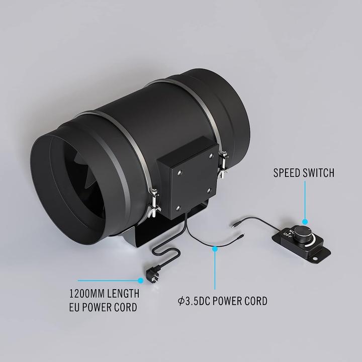 Produktbild Aygrochy Regelbar Rohrventilator 150mm (31 dB)