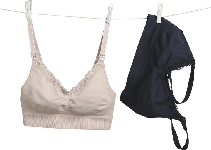 Produktbild Vertbaudet 2er-Pack nahtlose Bustiers für Schwangerschaft und Stillzeit mit Spitze (M)