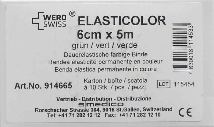 Produktbild Wero Swiss Elasticolor Elastische Binde 5mx6cm grün