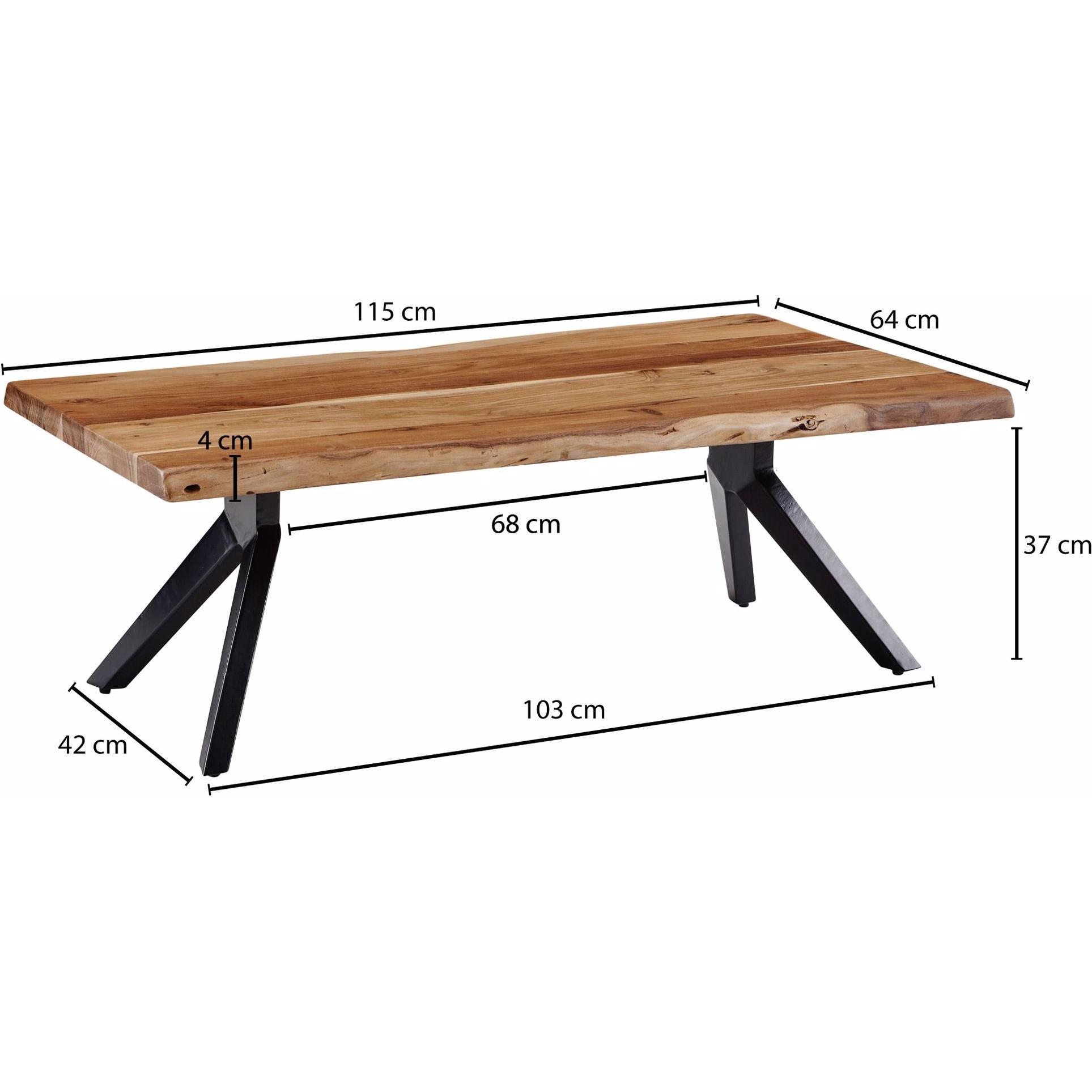 Thumbnail - FineBuy, Couchtisch + Beistelltisch, Couchtisch Massivholz Akazie Braun