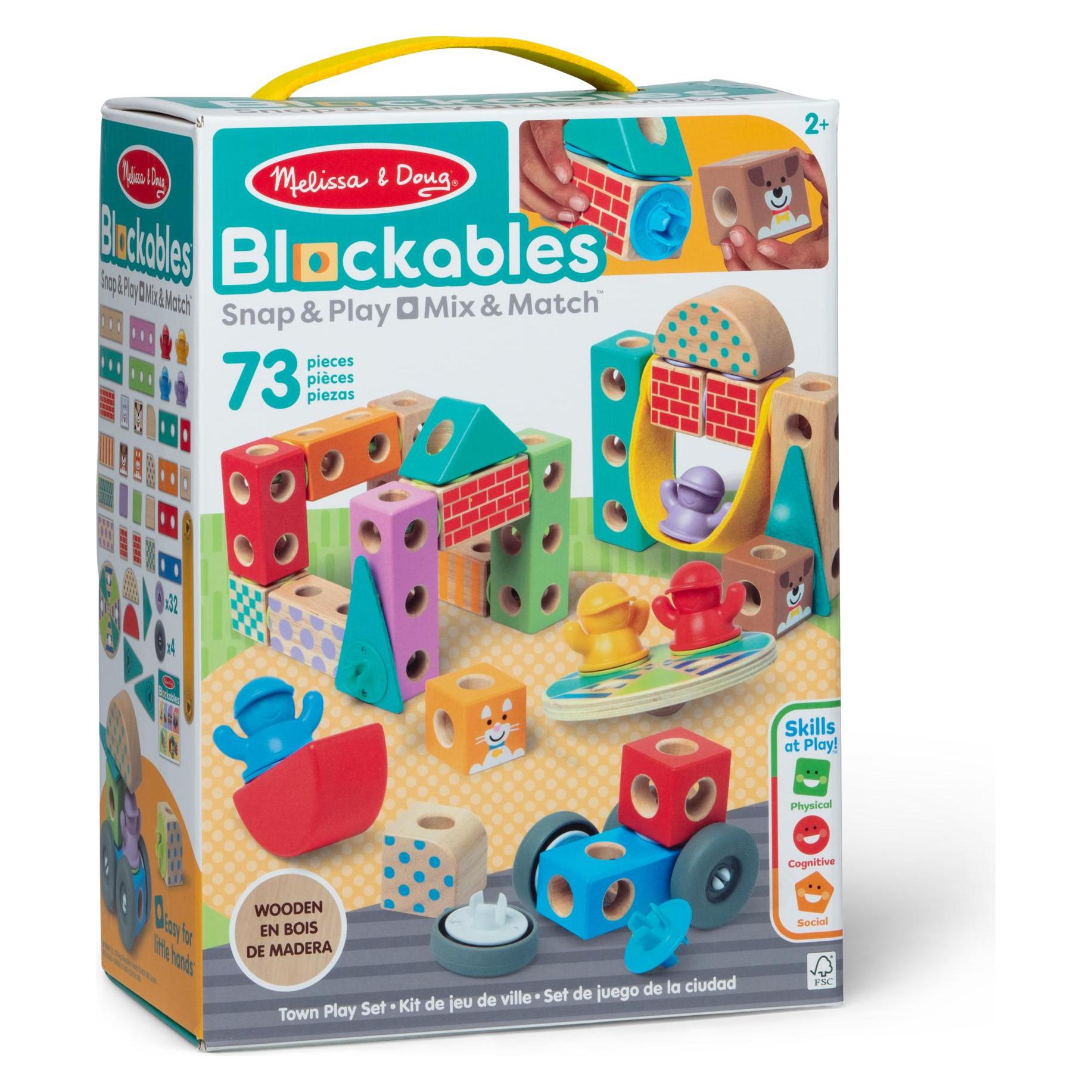 Spin Master Melissa & Doug – Blockables™ Stad speelset – met draagbare bewaardoos