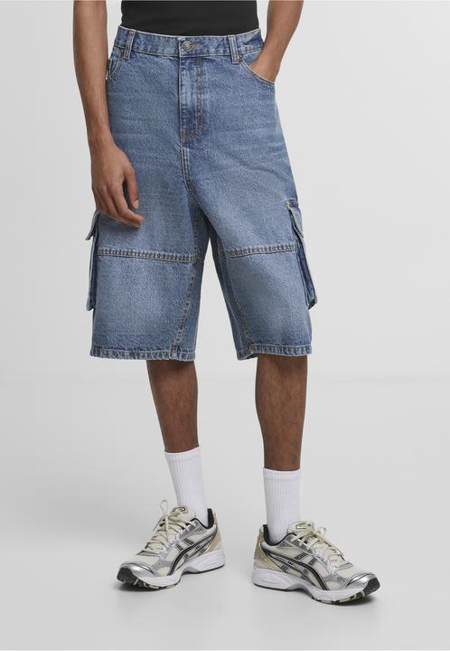 Image du produit Urban Classics Relaxed Denim Cargo Shorts mid deep blue washed 30 (30)