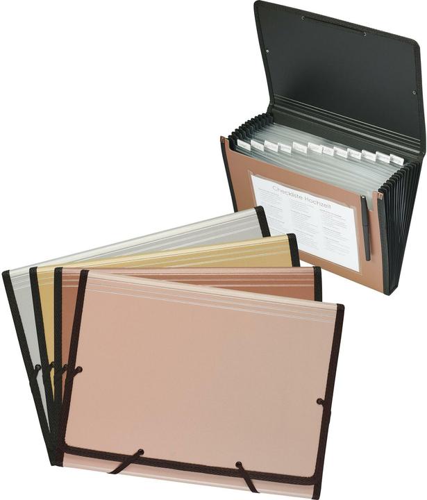 Produktbild Kolma Fächermappe Bliss A4 superstrong 12 Tabs silber (A4, 1x)