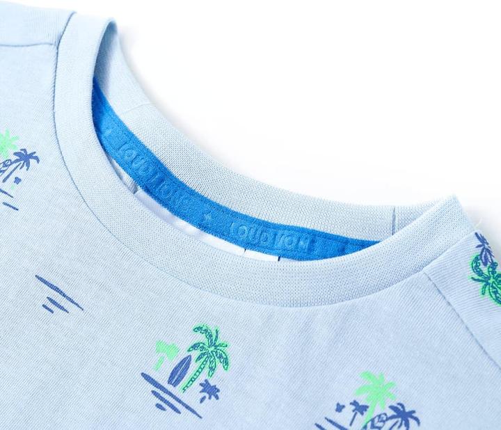 Immagine prodotto vidaXL Maglietta da bambino azzurro 128,Materiale: 100 % cotone,Colore (128)