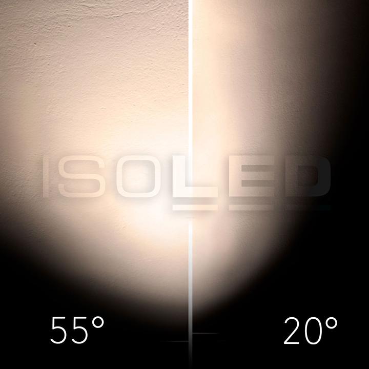 Actual product image Isoled Focusable 3-phase track spotlight, 24W, 20°-55°, black matt, 3000K, DALI dimmable