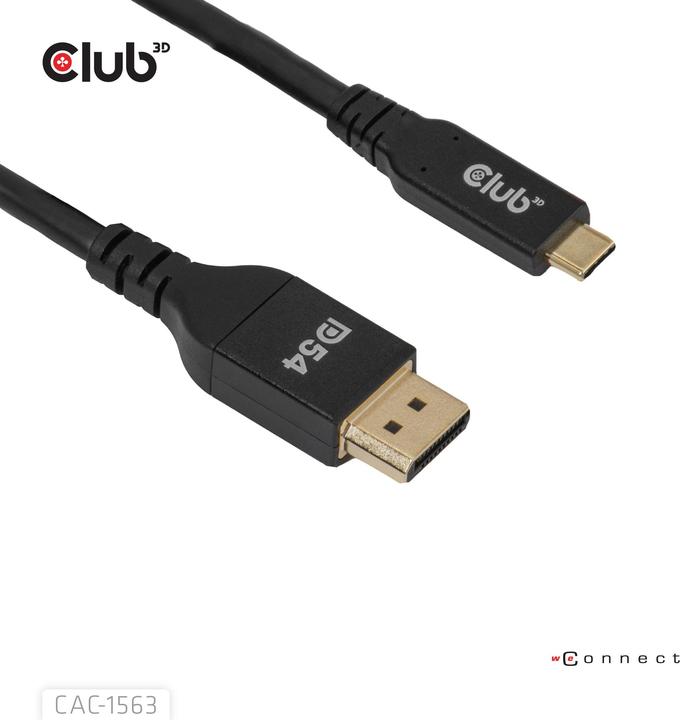 Actual product image Club 3D Club3D Kabel USB Typ C <-> DP 2.1 2m 8K120Hz St/St (2 m, USB Type C)
