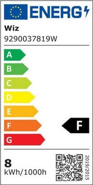 Label énergétique WiZ Blanc modulable (E27, 8 W, 806 lm, 1 x, F)