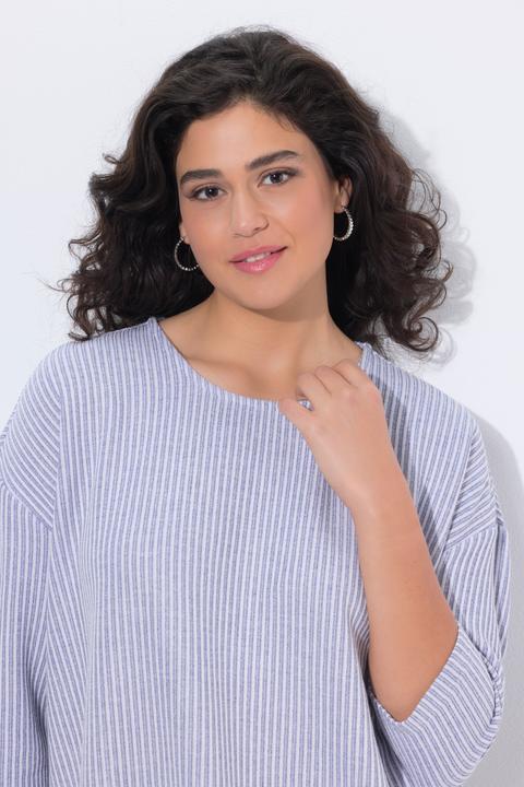 Produktbild Ulla Popken Pullover, Streifenstruktur, Rundhals, 3/4-Arm (58, 60)