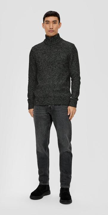 Produktbild s.Oliver Strickpullover Slim Fit: Strickpullover mit Reissverschluss (S)