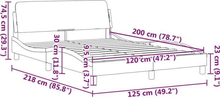 Produktbild vidaXL Bettgestell (120 x 200 cm)