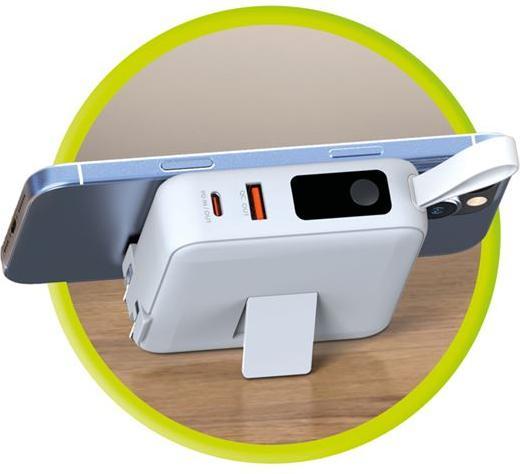 Image du produit Mobile Origin Powerbank & Travel Charger Lightning/USB-C Cable MagSafe/AW/iPhone Compatible white Powerbank -... (10000 mAh)