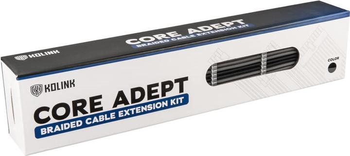 Actual product image Kolink Core Adept Braided Cable Extension Kit - Black/Grey