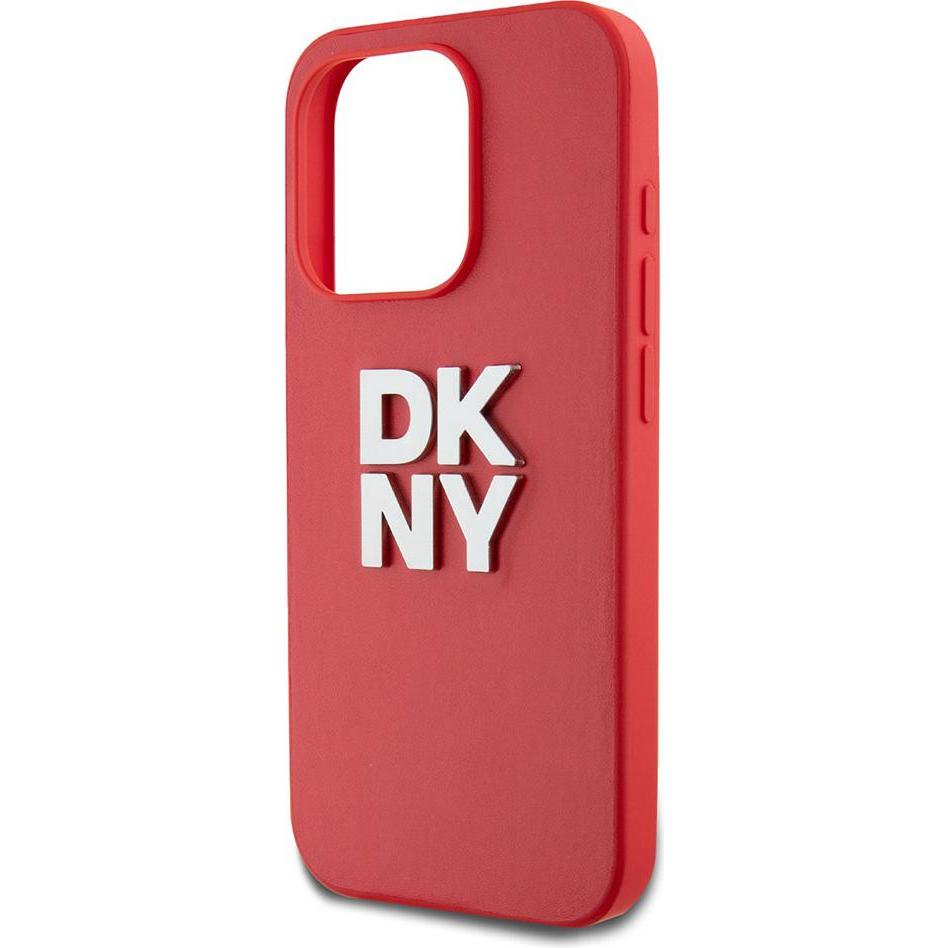 Thumbnail - DKNY PU Leather Stack Logo Wrist Strap Case for iPhone 15 Pro Max Red (Apple iPhone 15 Pro Max), Smartphone Hülle, Rot