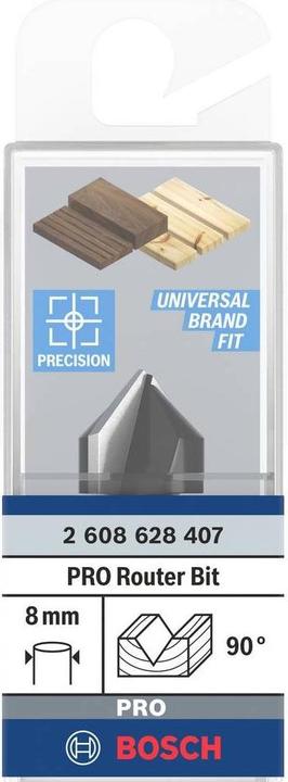 Actual product image Bosch Professional Zubehör V-groove cutter, 8 mm, D1 16 mm, L 16 mm, G 45 mm, 90°