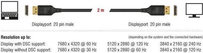 Actual product image Delock DisplayPort — DisplayPort (2 m, DisplayPort)