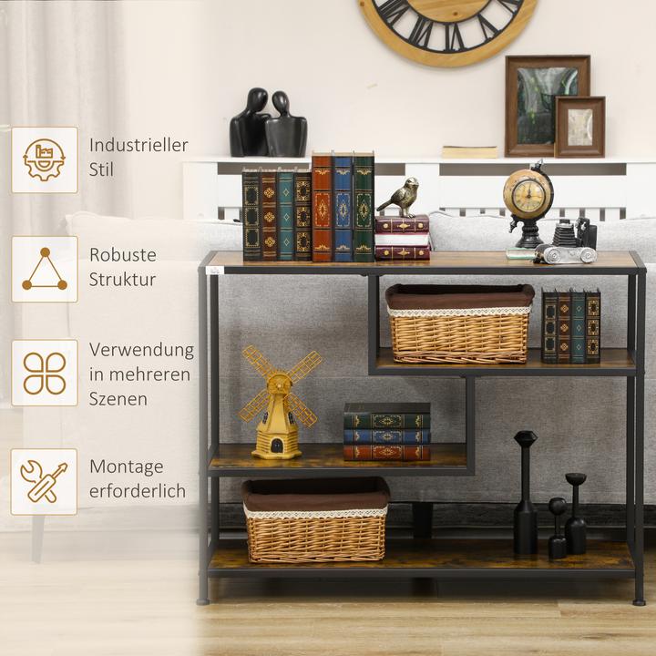 Image du produit Homcom Table console avec cadre en acier