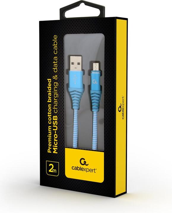 Produktbild Gembird CC-USB2B-AMMBM-2M-VW USB Kabel USB 2.0 Micro-USB B USB A Blau (2 m, USB 2.0)