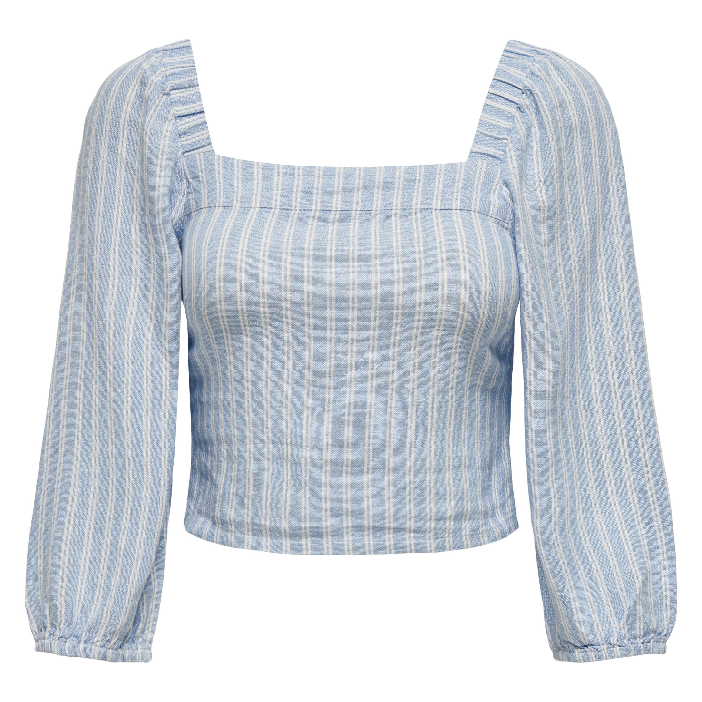 Only, Damen, Blusen, Onlcaro Gesmoktes Top Gesmoktes Top, Blau, Grün, (L)