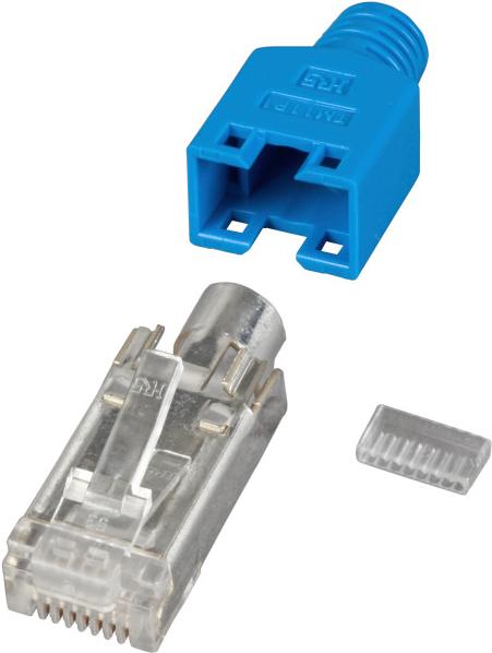 Actual product image EFB Elektronik Manufacturer: HIROSE RJ45-Hirose plug STP, TM11 blue, 100 pieces, 3 elements, Cat. 5e Up to 100 (Plug grommet)