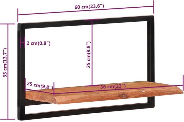 Immagine prodotto vidaXL Wandregal (60 x 25 x 35 cm)