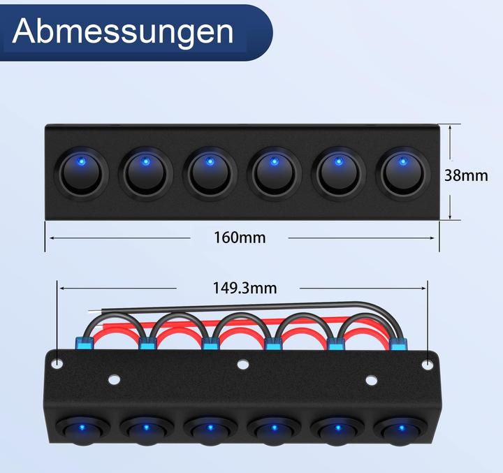 Actual product image Centralsystems Schalterleiste E3712, 6 Schalter, 12 V