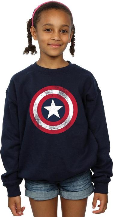 Image du produit - Sweat CAPTAIN AMERICA DISTRESSED SHIELD - Fille (140, 146)