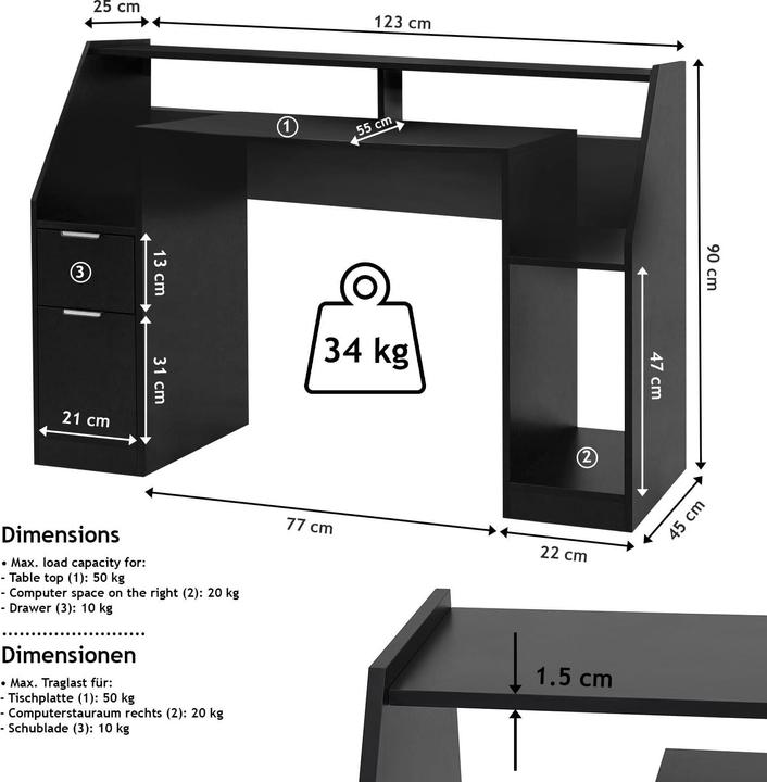Produktbild Miadomodo Schreibtisch