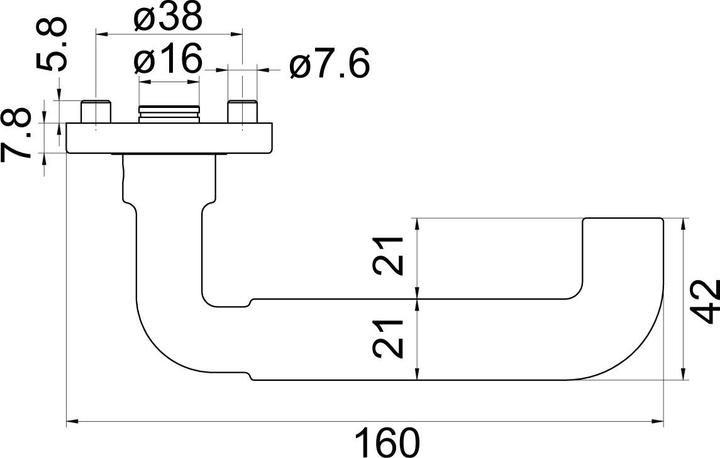 Image du produit Mega Türdrücker-Lochteil 33.203/34.160 (Garniture de porte)