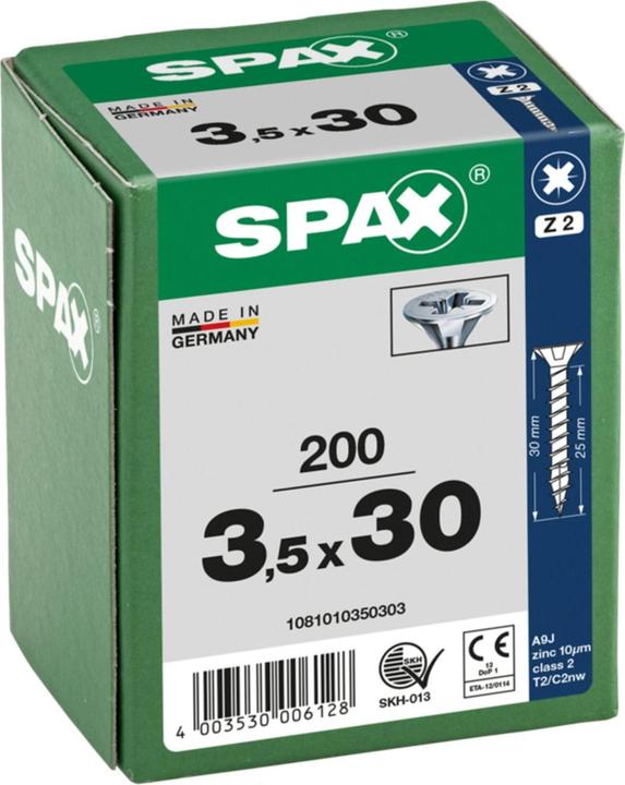 Produktbild Spax Senkmultikopf Kreuzschlitz Z2 Vollgewinde Wirox (200 Schrauben pro Stück)