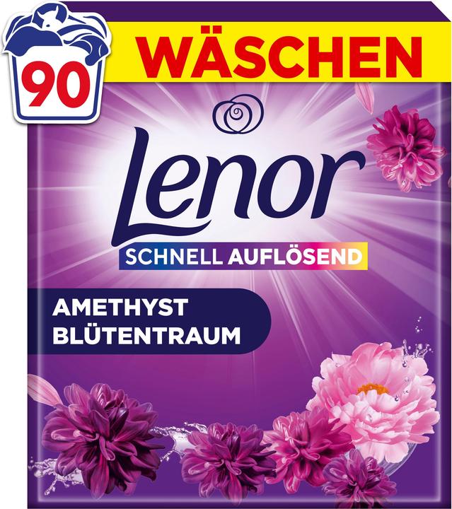 Actual product image Lenor WM Pulver Amethyst & Blütentraum 4.5KG Waschmittel 90 WL (90 Washing cycles, Washing powder)