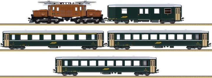 Actual product image Kato RhB Personenzug E-Lok Ge 6/6 I Krokodil + 3 PW + 1 Gepäckwagen (Track H0)