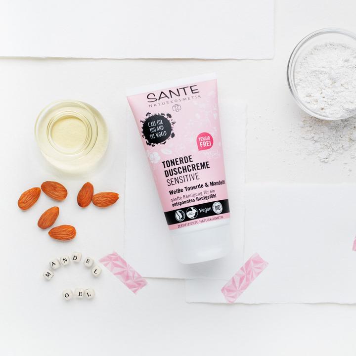 Produktbild Sante Tonerde Duschcreme Sensitive Weisse Tonerde & Mandelblüten (150 ml)