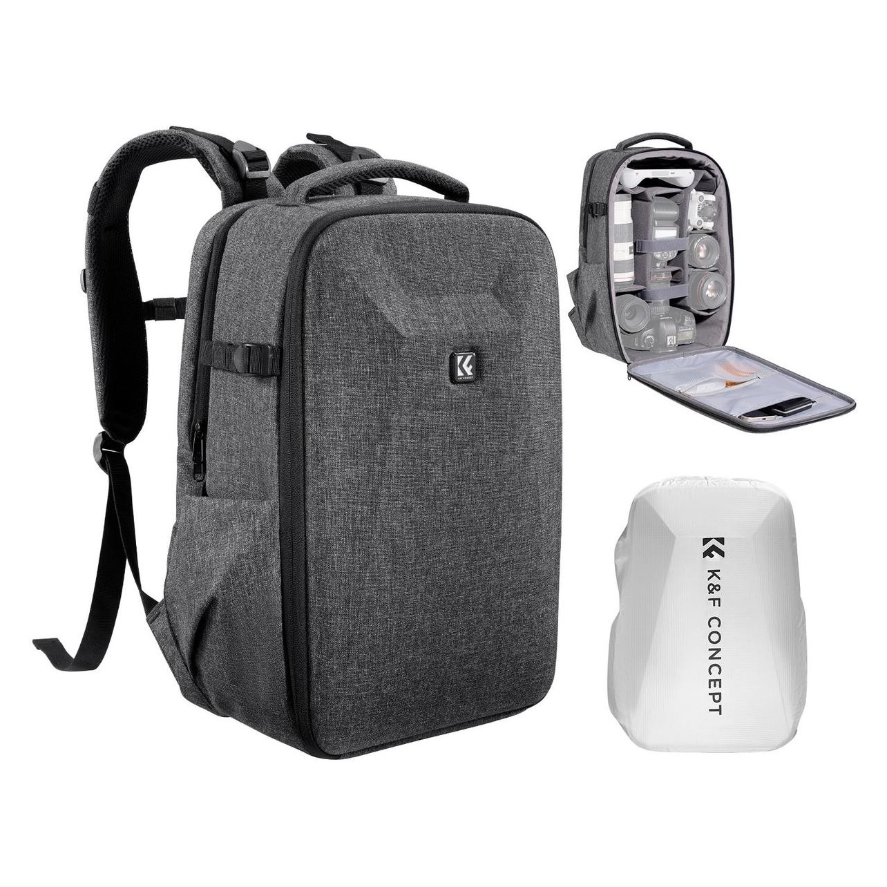 K&F Concept Backpack 22L Nature Wander 10 (Dark Grey) (Fotorucksack, 22 l), Kameratasche, Grau