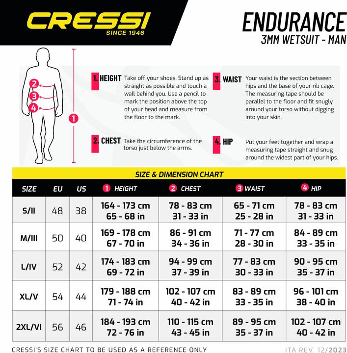 Produktbild Cressi Endurance Neoprenanzug Herren (3 mm, 5 mm, L)