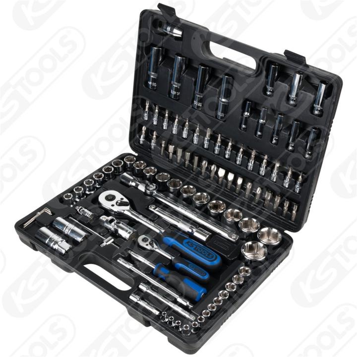 Produktbild KS Tools 1/4 +1/2 CHROMEplus Steckschlüssel-Satz, 96-tlg
